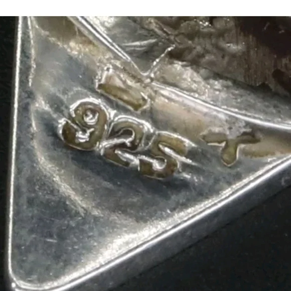 Vintage Sterling Silver White‎ Mother Of PearlSilver and Green Geometric Ring - Picture 5 of 5